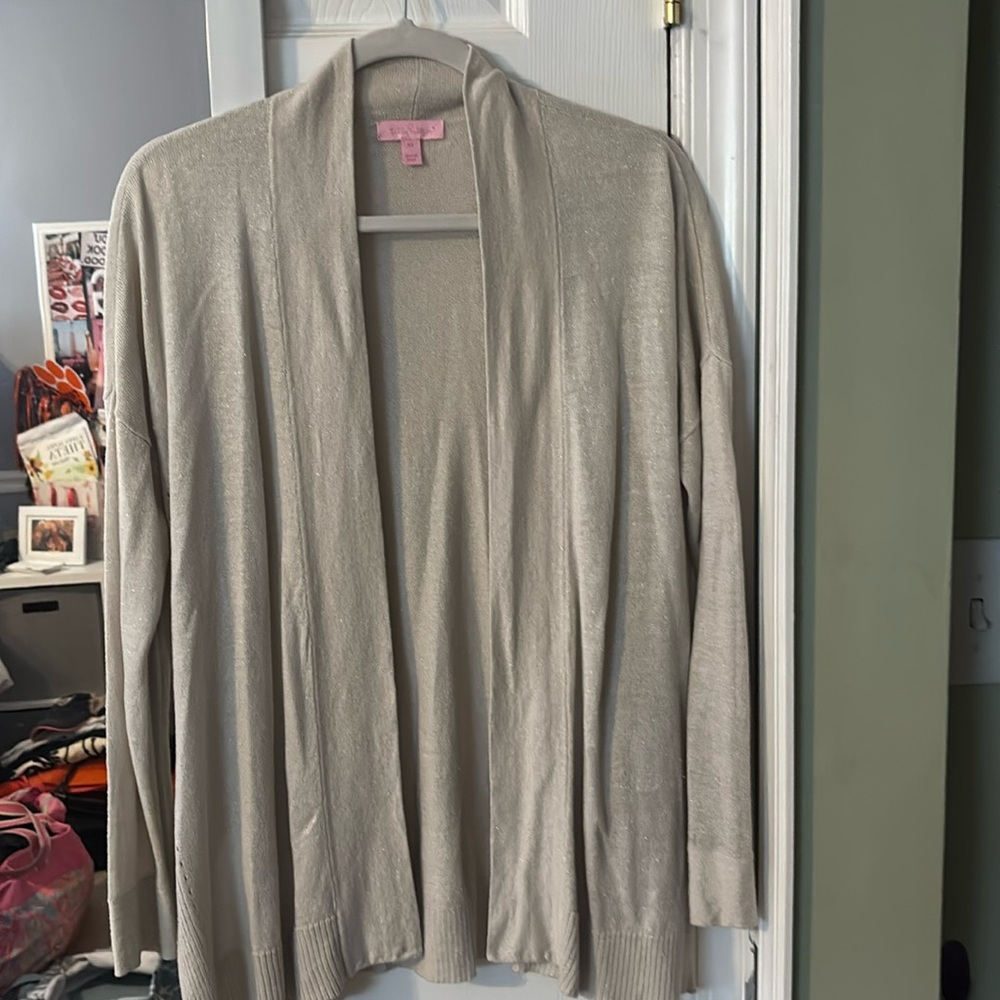 Lilly Pulitzer Cardigans Sweater Tan with gold specks size XSmall